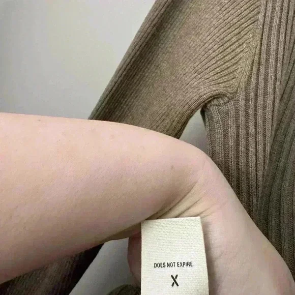Alex Mill Extra Fine Merino Wool Sweater Tunic Size XS Neutral Brown Minimalist - Picture 8 of 10